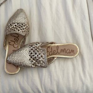 Metallic mules by Sam Edelman